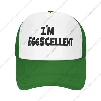 I'm Eggscellent Baseball Hats for Men Women Adjustable Dad Trucker Hat Outdoor Daily Leisure Caps