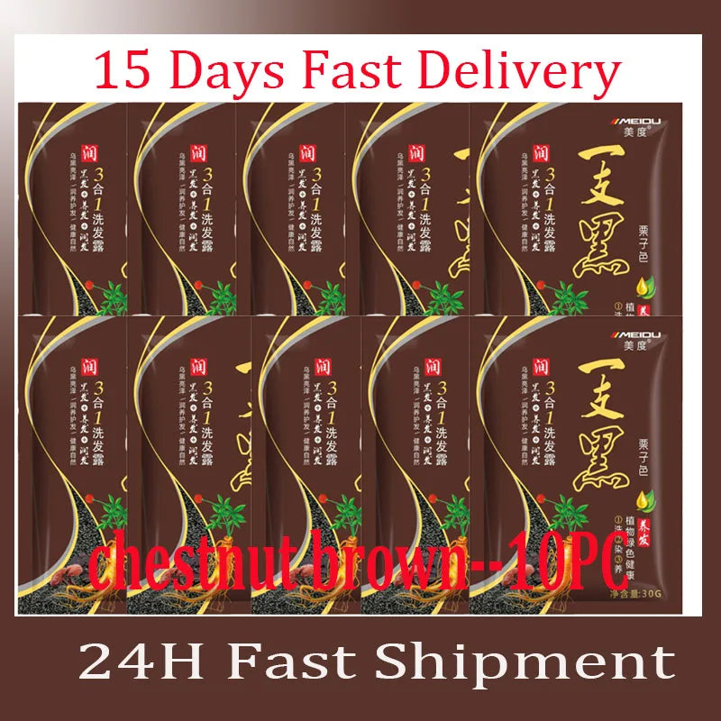 Natural Herbal Hair Dye Shampoo 3 in 1 Hair Color Shampoo Non-irritating Lasting Repair Nourish Gray White Hair Care Women Men