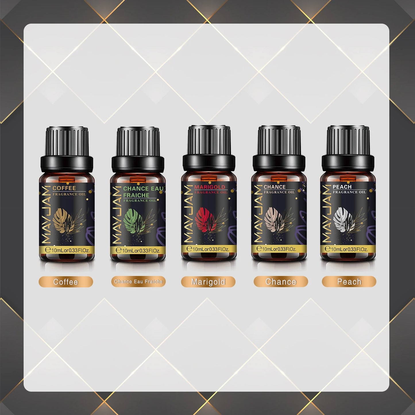 MAYJAM 10ml Fragrance Oil for Home Car Diffuser Coconut Vanilla La Vie Est Belle Angel Black Orchid CHANCE Freesia Essence Oil