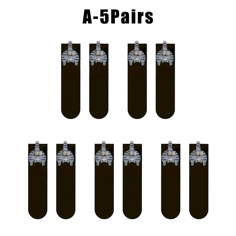 Cute Cat Socks with Balls Funny Cotton Socks Breathable Soft Cotton Socks Girl Women Socks Novelty Gifts for Cat Lovers