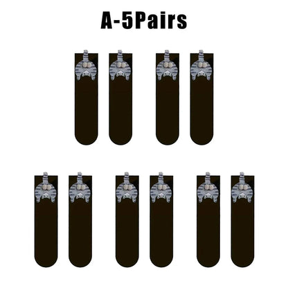 Cute Cat Socks with Balls Funny Cotton Socks Breathable Soft Cotton Socks Girl Women Socks Novelty Gifts for Cat Lovers