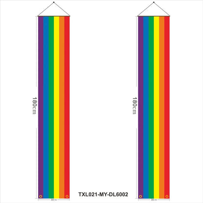 180cm Rainbow Flag Couplets LGBTQ Gay Pride Porch Hangings Outdoor Decorations Flags Lesbian Wedding Decor Banner