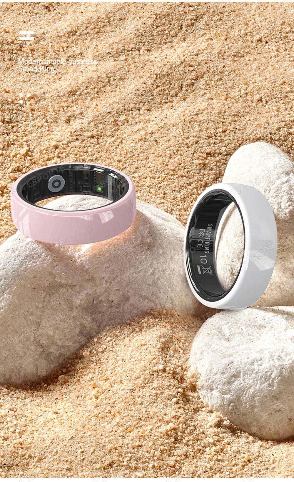 Smart Couple Ring Bluetooth Connection Multiple Sports Modes Pedometer Fitness Rings Heart Rate Sleep Monitoring 5ATM Waterproof