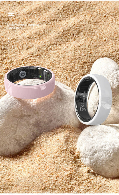 Smart Couple Ring Bluetooth Connection Multiple Sports Modes Pedometer Fitness Rings Heart Rate Sleep Monitoring 5ATM Waterproof