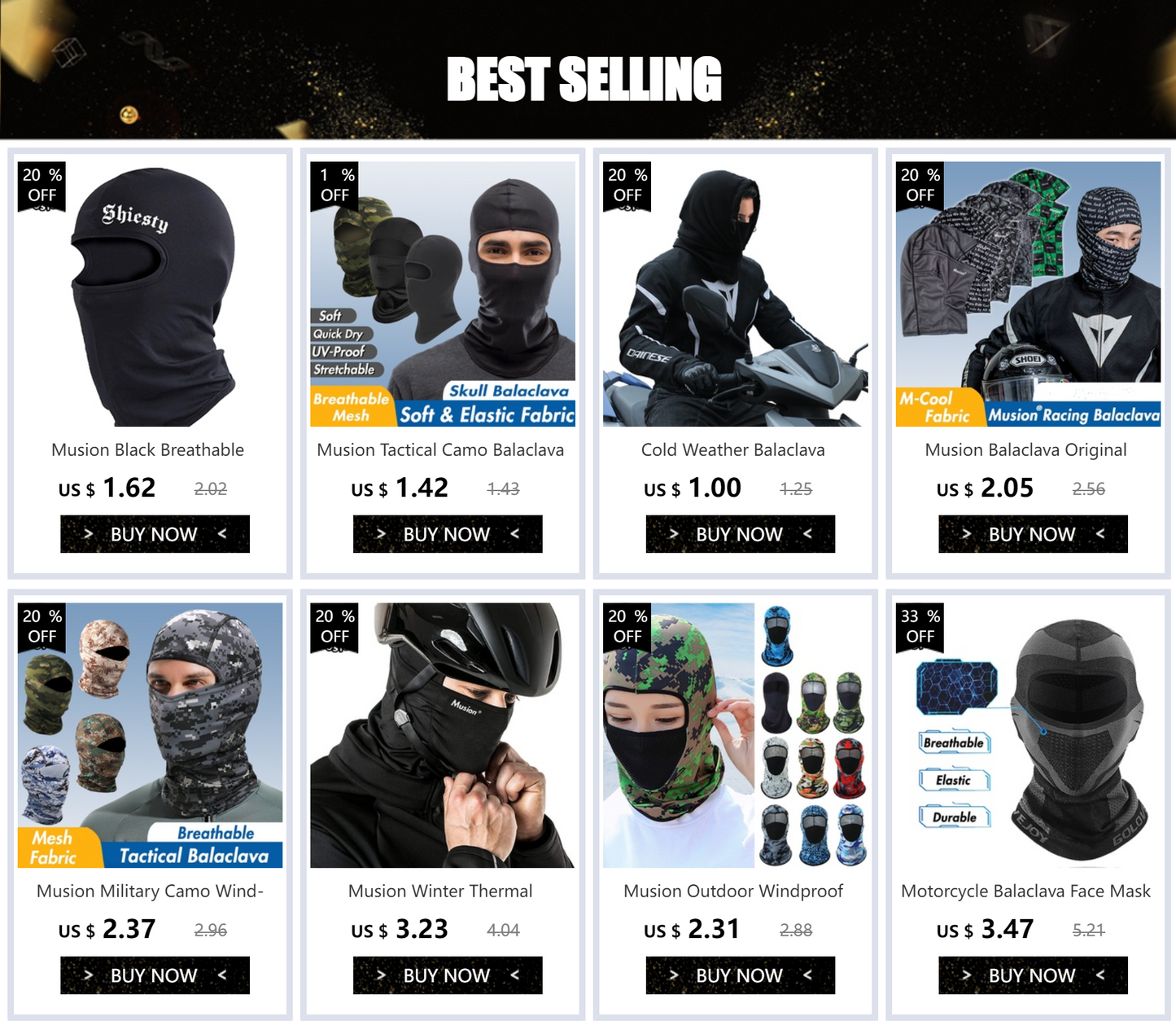 Musion - Fashion Print Balaclava Original Face Mask Bandana Headband Scarf Outdoor Sports Riding