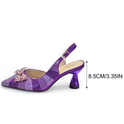 Italian Shoe and Bag Set Designer Wedding Fashion Party Shoes and Bag Match for Women Elegant Woman Heeled Shoes for Wedding