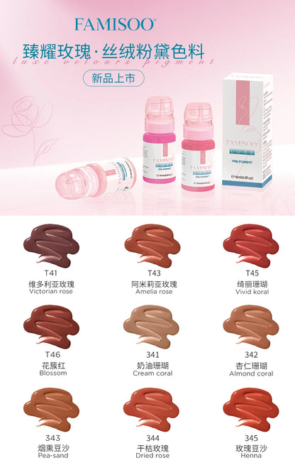 15ML Luxe PMU Pigment Europe's Best-selling 9 colors Lip Tattoo Ink For Semi Permanent Makeup Nano Lips Microblading Pigment
