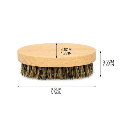 Beard Grooming Brush Oval Men Beard Brush for FACIAL Hair Soft Boar Bristle Brus,Special for Real Hair Wigs