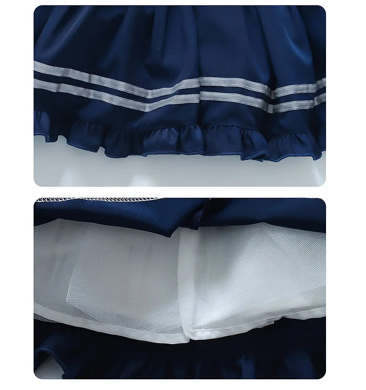 Judy Officer Costumes Short-Sleeved Lolita Dress Girls Halloween Carnival Cosplay Rabbit Fancy Dress Birthday Gift for Girls