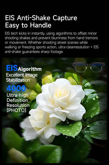 New 800W 4K UHD Camera Smart AI Glasses Recording Videos 290mAh Photo Recognition Translation Al Voice Bluetooth Smart Glasses