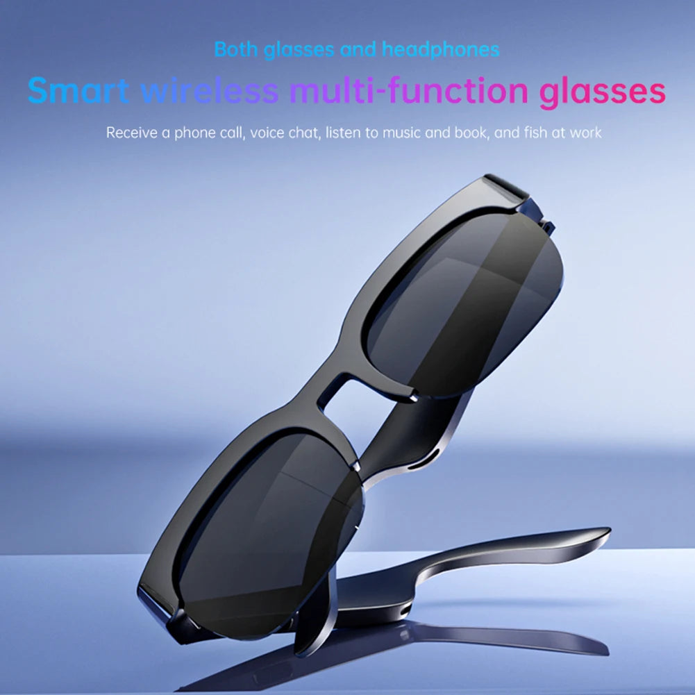 Smart Glasses AI Translator Hands-Free Music & Calls BT Sunglasses UV Protection Outdoor Sports Headphones for Men Women