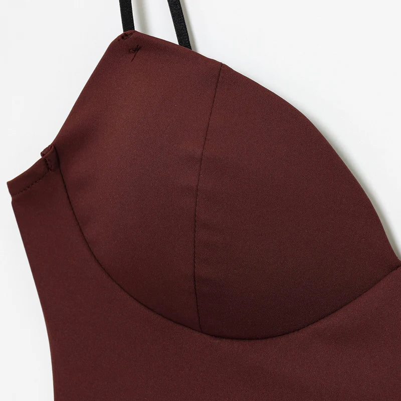 Women's Tops Bustier Corset Crop Slip Top Women Bodycon Backless Sexy Tops 2026New Brown Black Gray Camisole Vest Female Fashion