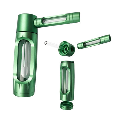 6″ Metal Aluminum Glass Bubbler Water Pipe Mini Smoking Bottle Portable Hookah Shisha Tube Filter (Ship within 24 hours)