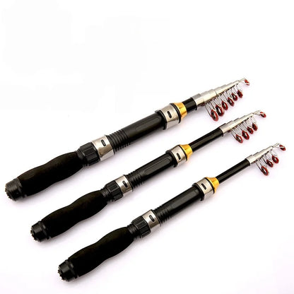 1.0-2.3M Ultra Short Small Sea Fishing Rod with Fishing Wheel Telescopic Ultra Short Cross Sectional Fiberglass Rod Set