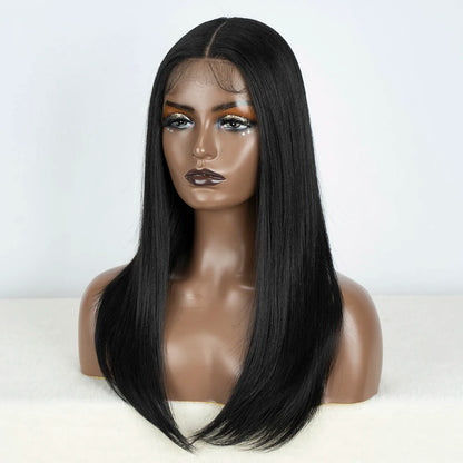 Synthetic Lace Front Wigs Long Bob Straight Wig Brown Blonde Black Color 22" Hair For Women Lace Wig Heat Resistant Cosplay Wigs