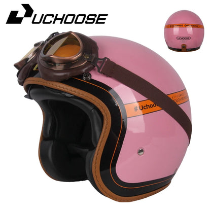DOT Open Face Casco Moto Motorcycle Accessories Men Moto Helmets Certificated Retro Motorcycle Helmet Cafe Racer