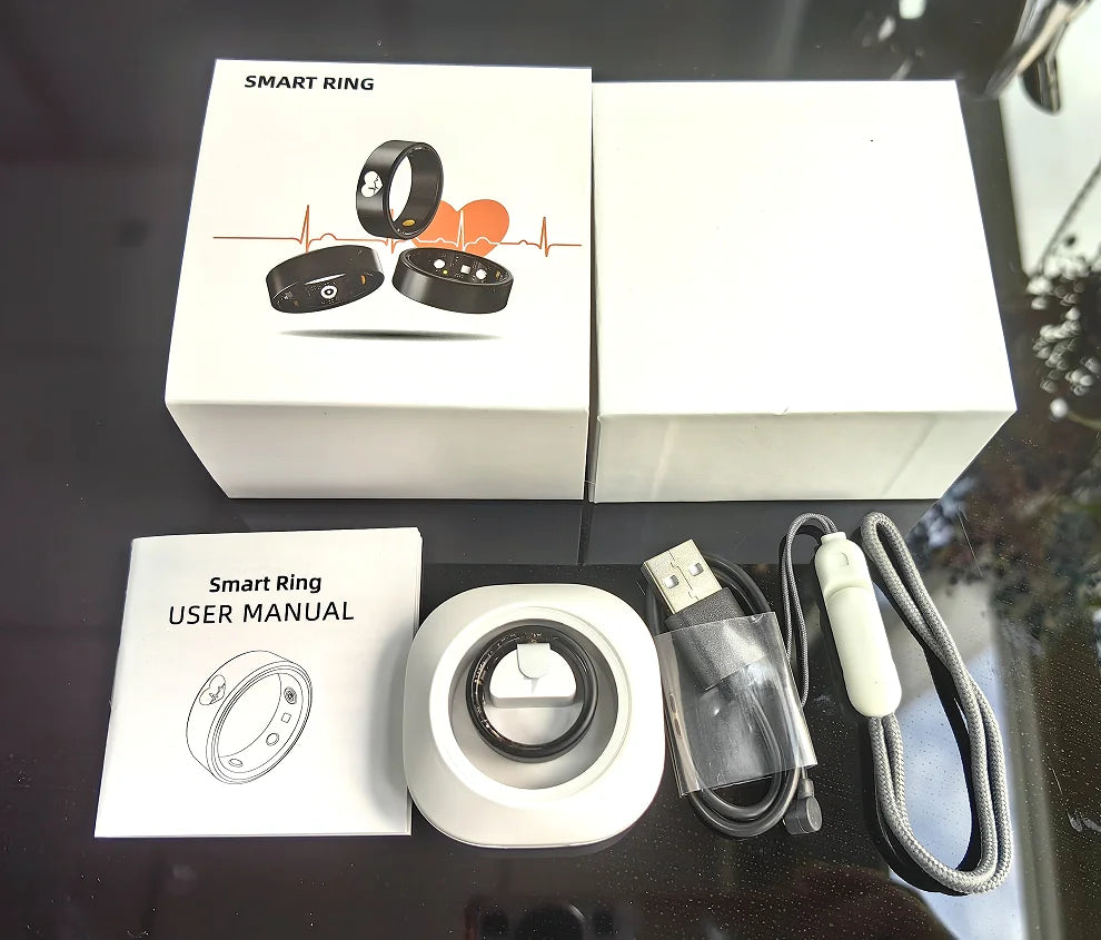 2025 New Smart Ring ECG Detection Blood Pressure,Heart Rate Ring,Body Temperature Monitor Waterproof GPS Tracking Men Women Ring
