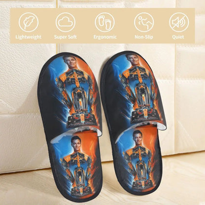 Custom British Lando Norris Racing Driver Guest Slippers for Spa Women House Slipper