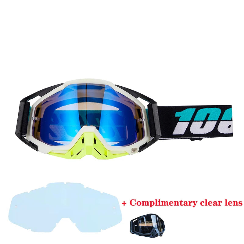Motorcycle glasses MTB off-road goggles replacement lens single layer glasses bag