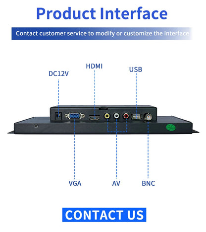 10.1 Inch 1920*1200 16:10 Metal Case Capacitive Touch Screen VESA Industrial Monitor With VGA HDMI BNC AV USB Port for CNC Kiosk