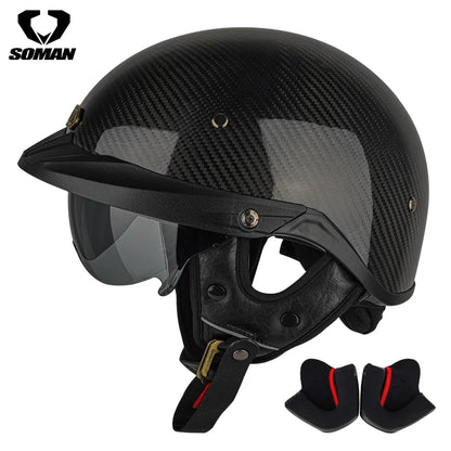 Summer Motorcycle Helmet S-XXXL Cascos Para Moto Retro Half Face Motorbike Riding Anti-UV Len Cool Style Chopper for Men Use