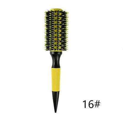 Barbershop Rolling Comb Round Hair Comb Nylon Bristle Aluminum Tube Ion Hair Brush Home Barbershop Styling Tools