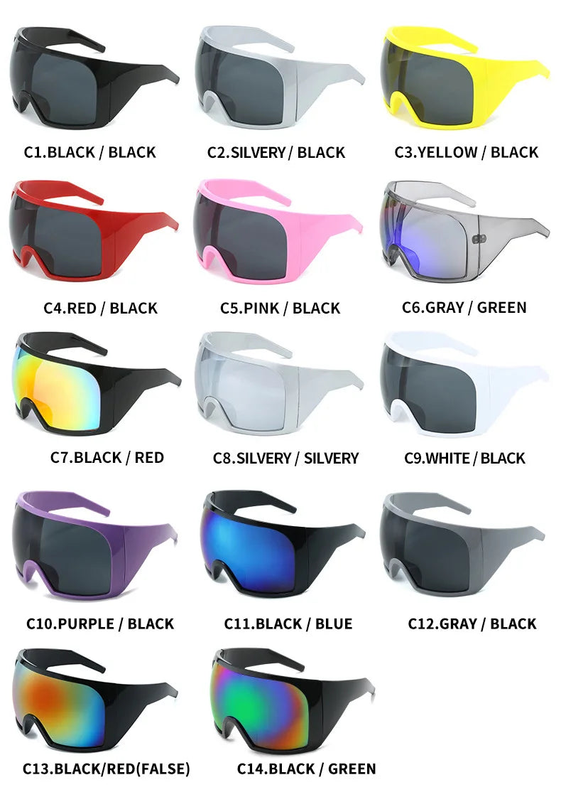 Oversized Sunglasses Men Wrap Anti Wind Personal Large Shades Futuristic Fashion Future Shield Uv400 Cycling Motorcycle