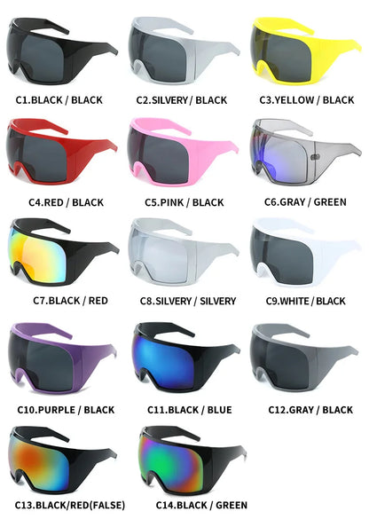 Oversized Sunglasses Men Wrap Anti Wind Personal Large Shades Futuristic Fashion Future Shield Uv400 Cycling Motorcycle