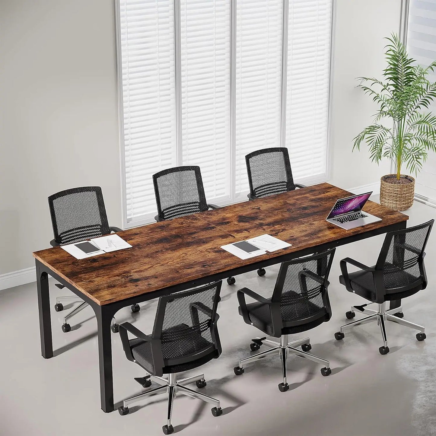 6.5 FT Conference Room Table, 78.74" W x 27.56" D Large Office Conference Table, Modern Seminar Meeting Table Desk, Customized