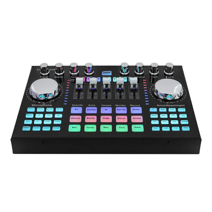 * K1 Live Sound Card Voice Changer Karaoke  Audio Mixer for Broadcast Recording KTV Music Audio Multifunctional Live Sound Card