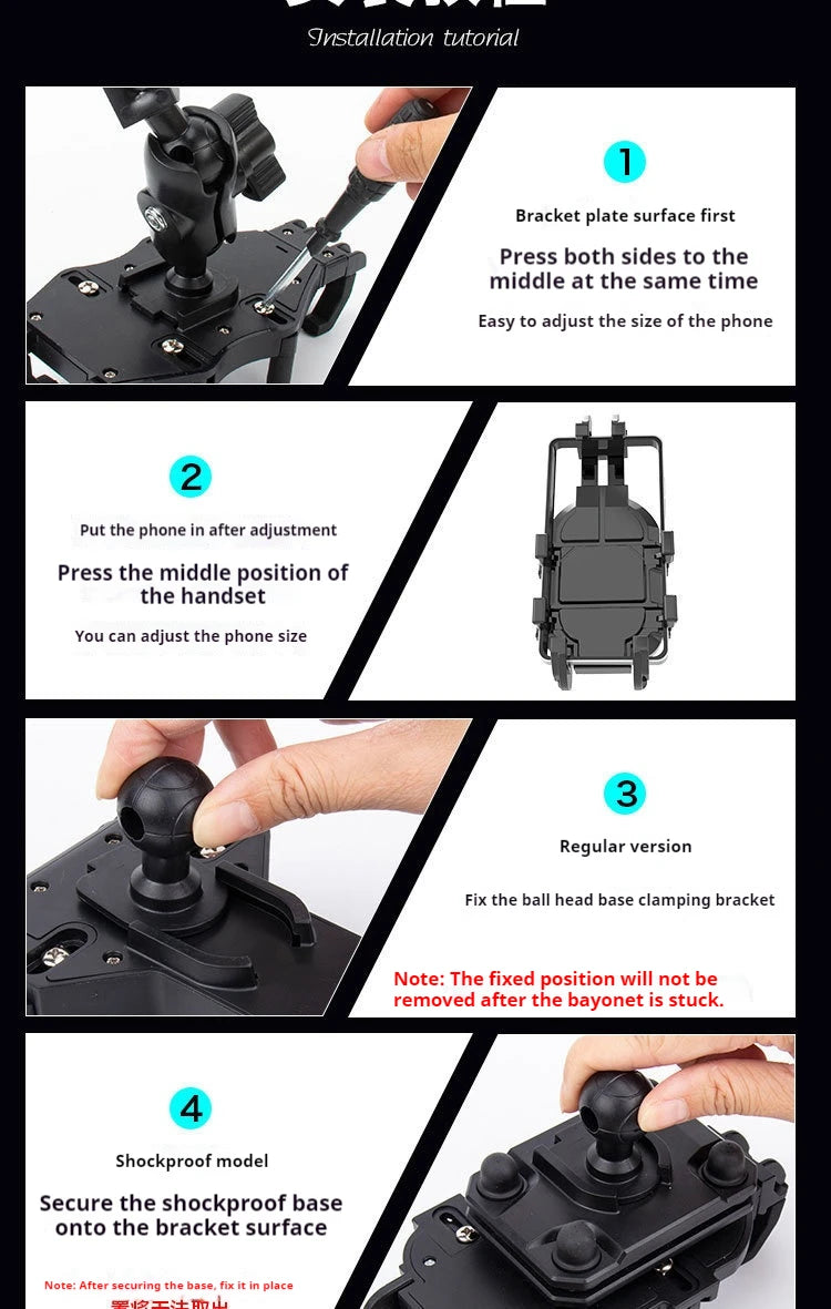 Motorcycle shock-absorbing shock-proof mobile phone holder electric vehicle riding smart phone with shock absorber shock-proof