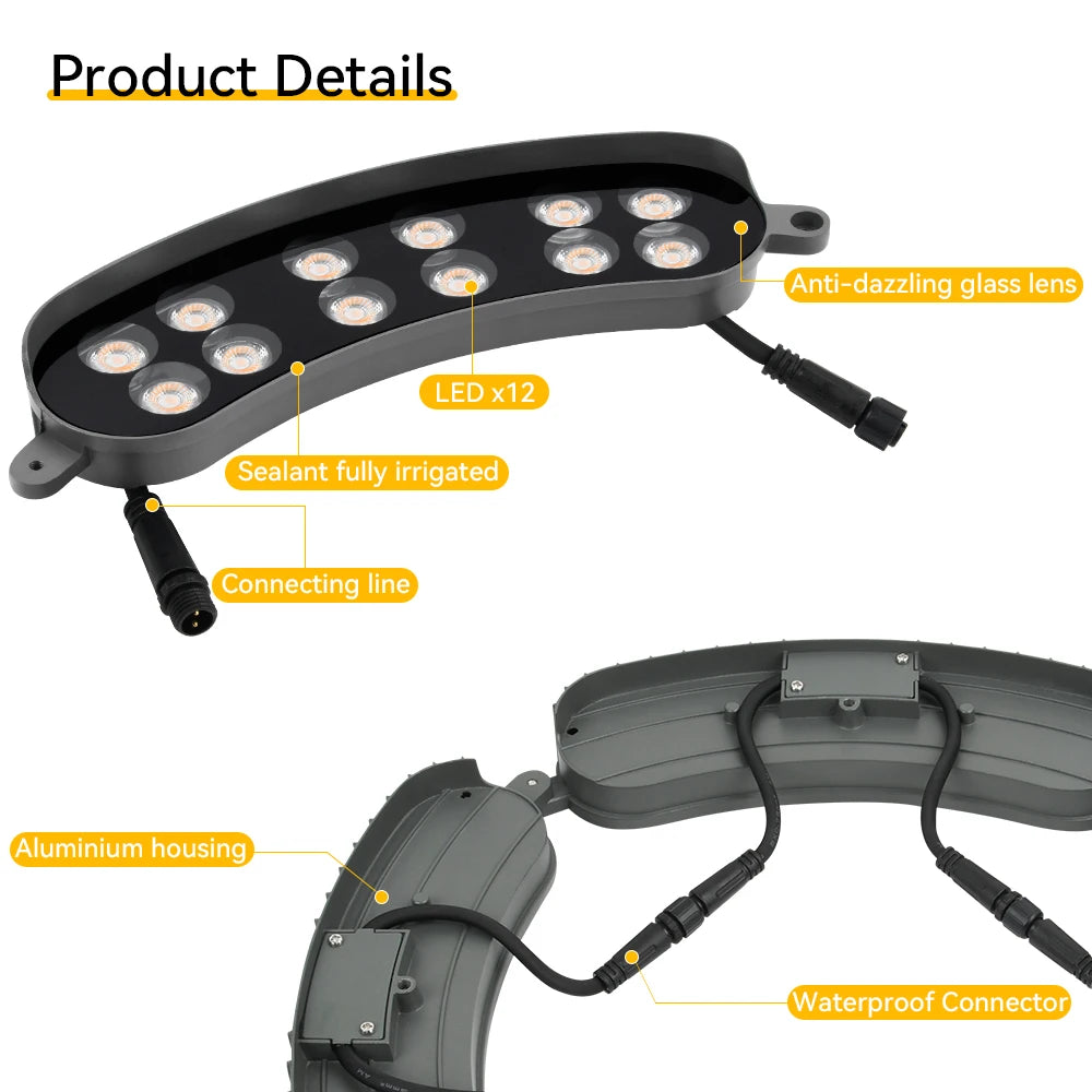 LED Outdoor Tree Spot Light LED Wall Washer Aluminum RGB IP65 Can be used outdoors under large trees and cylindrical cones
