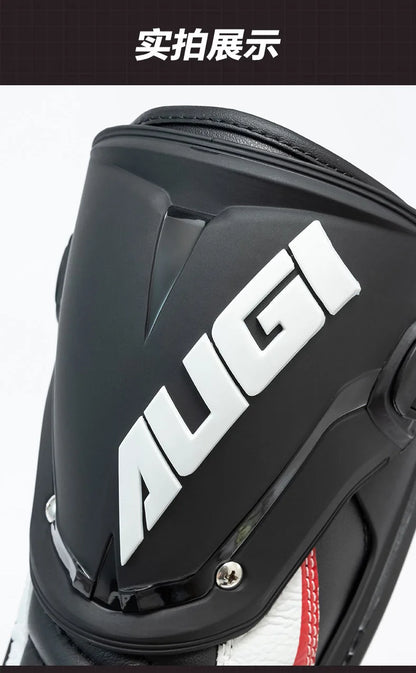 Green Motorcycle Boots Waterproof Motorcycle Boots Impact Resistant Botas De Seguridad Hombre Non-slip Botas De Moto Lightweight