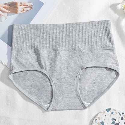 Cotton Women's Panties Elastic Soft Large Size XXL Solid color Ladies Underwear Breathable Sexy High Waist Tummy control Briefs