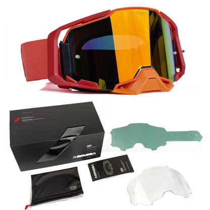 Motorcycle Goggles Set Off Road Riding Dustproof Windproof Sports Glasses for Men MX ATV Cycling Ski Snowboard Protective New