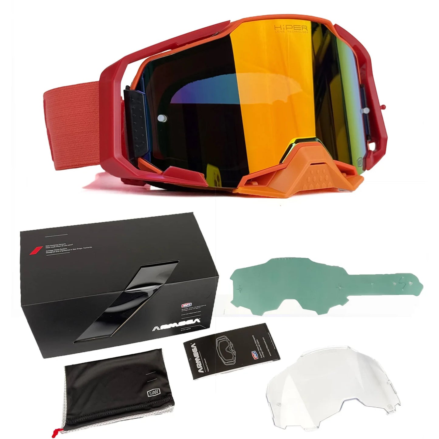 Professional Sports Goggles Windproof Dustproof Anti Fog for Motorcycle Cycling Skiing OTG Over The Glasses UV Protection Lens