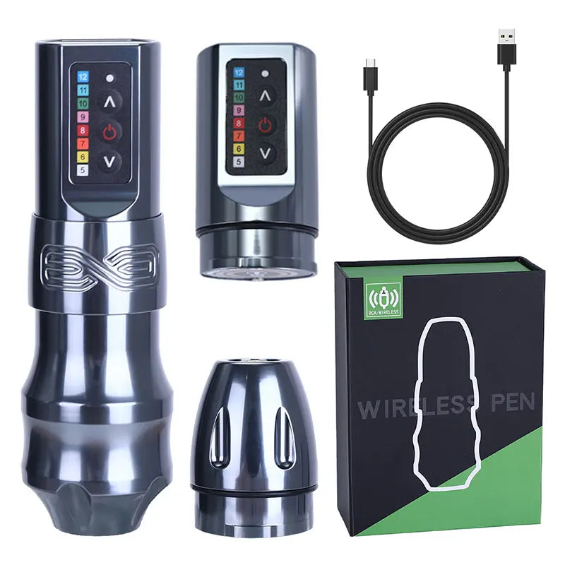 Wireless Cartridge Tattoo Machine Pen Rotary Wireless Battery Pen Portable Power Pack 1500mAh LED Digital Display Tattoo Gun