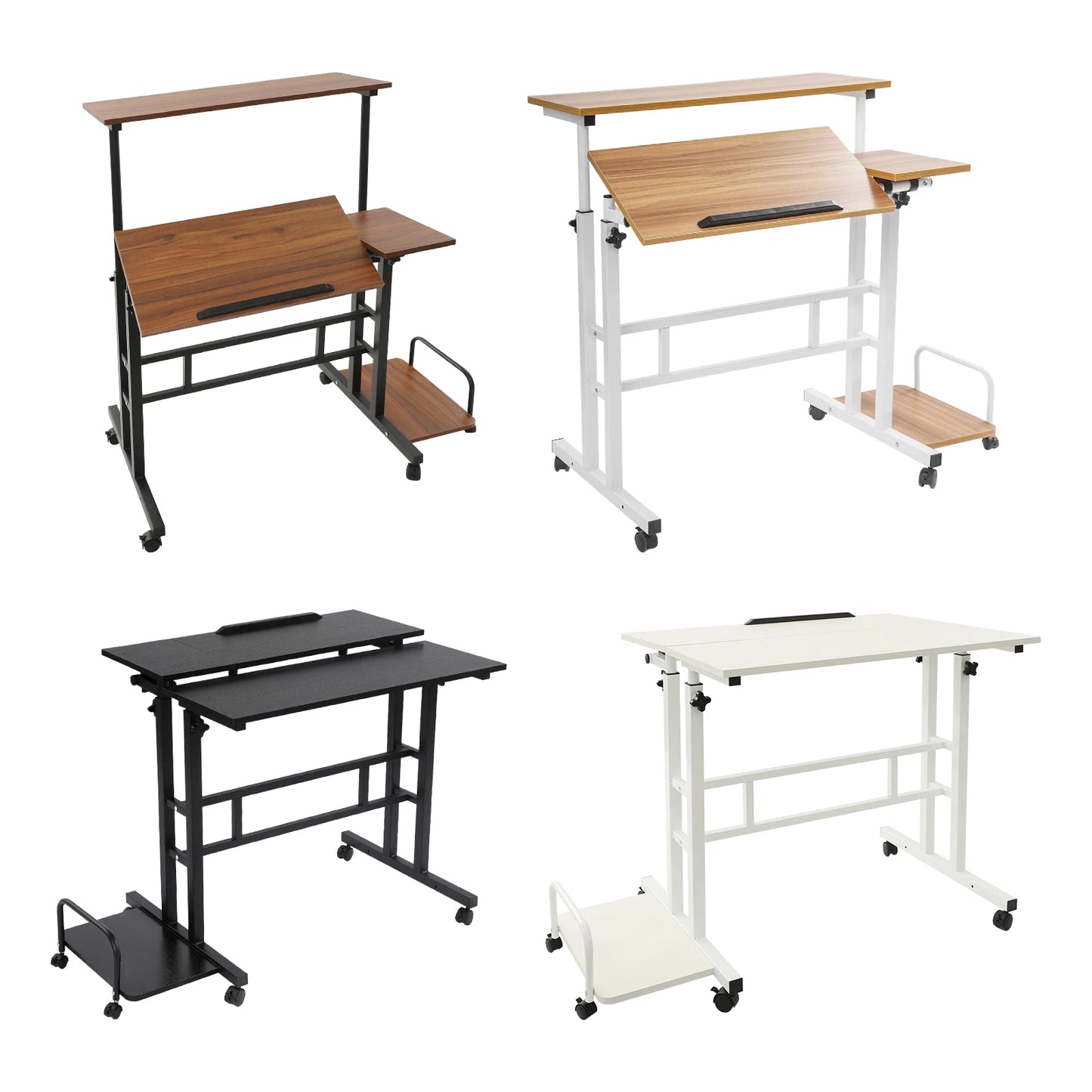 Multi Functional Foldable Computer Desk Adjustable Portable Laptop Desk Modern Computer Desk Computer with Wheels for Work Study