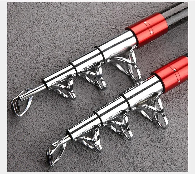 2.1-4.5M Carbon Fishing Rod 50kg above Superhard Long Distance Throwing shot Rod Telescopic Sea Boat High Quality Fishing Gear