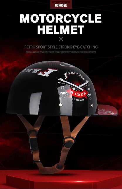 Vintage men's baseball caps motorcycle retro helmets ladybug helmets electric car baseball caps half helmets