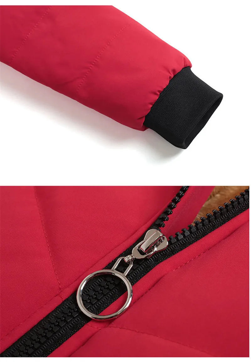 2025 New Women Add Velvet Cotton Jacket Female Winter Fleece Warm Hood Fashion Coat Ladies Down Padded Jackets M- 5XL Coat