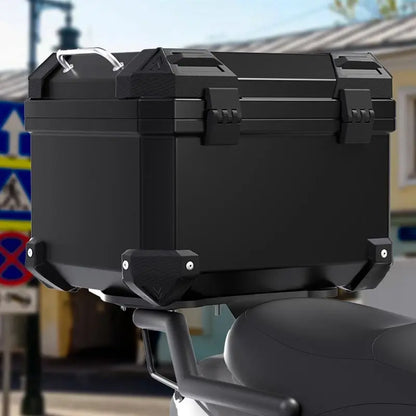 Universal Motorcycle Top Case Waterproof Motorbike Trunk Tail Box with Stainless Steel Anti-Theft Lock For Helmet Luggage