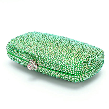 Evening Clutch Bags Green Bridal Clutches Bags Crystal Bridal Stones Purse Lady  Party Wedding Rhinestone Women Shoulder Handbag