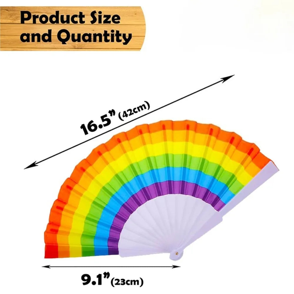 6/12/20/60pcs Vivid Rainbow Portable Folding Fans for LGBT Pride Party Music Fest Dance Wedding Favors for Guests