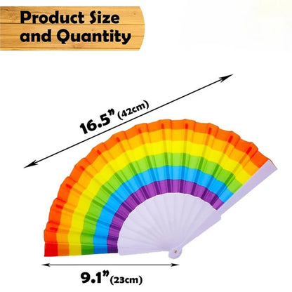 6/12/20/60pcs Vivid Rainbow Portable Folding Fans for LGBT Pride Party Music Fest Dance Wedding Favors for Guests