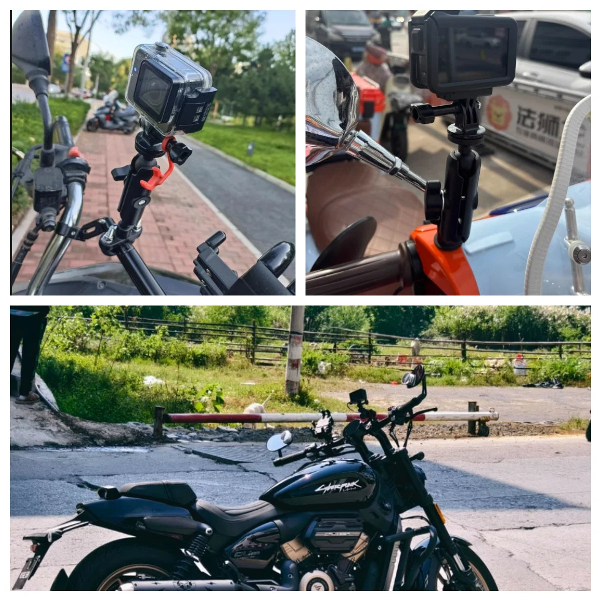 Motorcycle Bicycle Holder For GoPro 12 11 10 9 8 Handlebar Mirror Mount Bracket For Insta360 X3 X4 DJI Action Camera Accessories