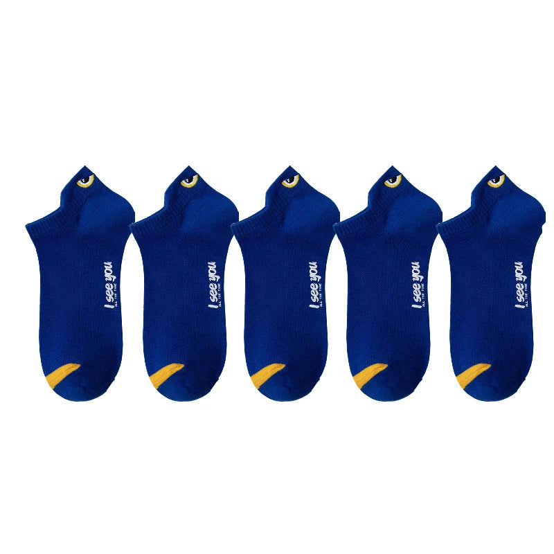 5/10 Pairs Man Short Socks Ankle Boat Socks Breathable Casual Athletic Socks Women Summer Thin Low-Cut Male Socks