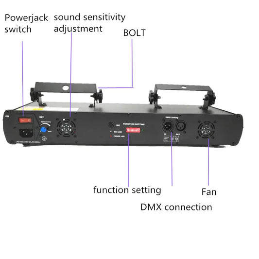 DJParty Lights 4 Beam effect sound controlled stage lights DMX Controlled Disco stage lighting Strobe lights House party
