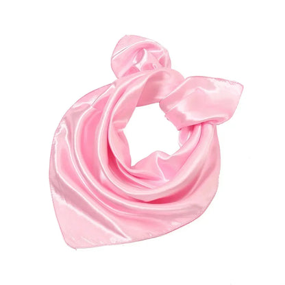 60x60cm Solid Colors Neckerchief Scarf For Women Silk Satin Headband Hair Scarves Female Square Shawls Head Scarfs