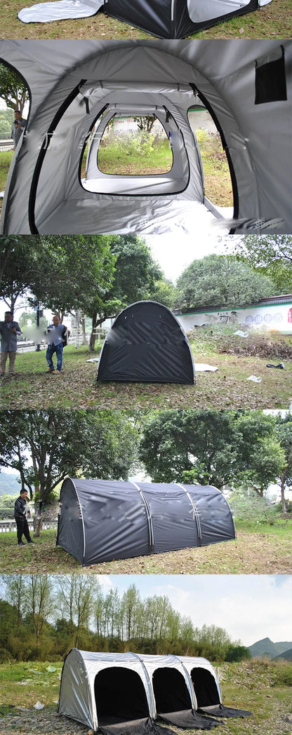 Attachable Beach Tent Sun Shelter 4 Person Heat and Light-Blocking UPF50+ UV Protection Sun Shade Easy Setup Camping Canopny